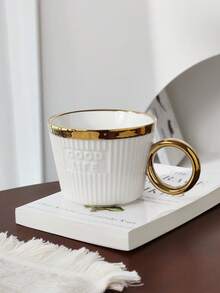 1 cốc sứ viền vàng, kiểu dáng Ins-Style, cốc nước sứ chất lượng cao, cốc cà phê/sữa dùng được cả ở văn phòng và nhà. - Nhiều màu - Xem 7
