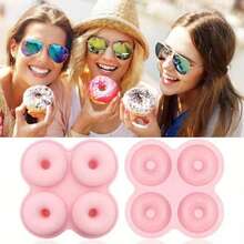 Khuôn làm bánh donut 4 ngăn dùng cho nồi chiên không dầu, khuôn nướng silicon chống dính tái sử dụng, khuôn làm bánh donut, bánh ngọt, bánh quy, bánh mì tròn, bánh muffin hoàn hảo, phụ kiện nướng cho nồi chiên không dầu và lò nướng. - khuôn làm bánh donut - Xem 8