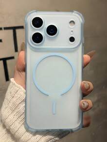 1个磨砂透明磁吸防摔手机壳，兼容 17 Pro Max、16 Pro Max、15 Pro、16 Pro Air、16、15、14、13 Pro Max Plus，柔软TPU后盖，支持无线充电 - 藍色 - 查看 1