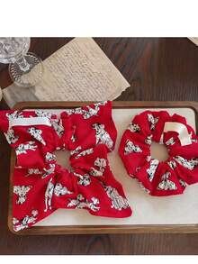 Bộ 2 chiếc dây buộc tóc/khăn bandana hình xúc xích chó đốm thủ công, phụ kiện tóc hình xúc xích dễ thương, thích hợp cho mùa hè, kỳ nghỉ và du lịch. - Nhiều màu - Xem 3