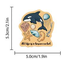 50pcs Funny Sea Animal Graffiti Stickers Funny Cartoon Vintage Stickers Decorative Stickers For Water Bottle, Guitar, Luggage, Phone, Case, Laptop, Skateboard, Gift Scrapbook Supplies Scrapbooking - A - View 4