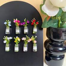 8pcs Mini Vase Magnets - 2026 New Cute Mini Fridge Magnets 3D Vase Funny Fridge Accessories Kitchen Decor (Multi-Color) Holiday Gift - Color Mixing - View 6