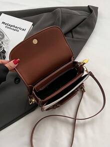 Fashionable Versatile Contrast Color Casual Tote Bag For Women - Brown - View 6