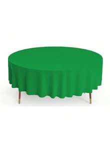 1/4/10/15 Packs Disposable Plastic Table Cloth, 84" Round Tablecloth, Leakproof & Sturdy Decorative Table Covers For Picnic, Party And Outdoor, White,Round White Plastic Disposable Tablecloth , Party & Event Decorative Cover - View 18