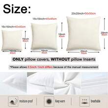 4pcs Blue Christmas Pillow Covers, Winter Wonderland Snowman Tree Gift And Royal Decor Cushion Covers, Elegant Blue White Gold Holiday Home Decor, Without Inserts - Blue and White - View 2