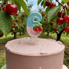 New Cherry Fruit Number Candles 0-9 For Birthday Party Cake Decoration, Suitable For Birthday Parties, Holiday Parties, Ceremonies, Graduation Season, Party Decor Signs - Dusty Blue - View 15