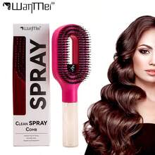 Detangling Hair Brush With Spray Function - 2-In-1 Detangling Brush, Controls Frizz | Portable Spray Brush With Built-In 50ml Water Mist Spray, Suitable For Wet And Dry Curly And Coarse Hair Detangling - Multiple Styles - View 3