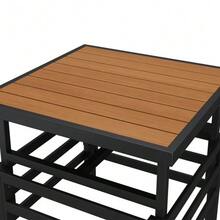 Garden Furniture Set (2 Double Sofas Plus 1 Footstool), 1 Plastic Table With Lift-Up Top, Frame Made Of Galvanized Iron, Including Seat Cushions And Pillows, With Small Side Table, Small Extendable Tabletop - Grey - View 4