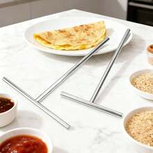 1 Set T-Shaped Pancake Spatula Set, Stainless Steel Round Flat Scraper, Household DIY Batter Dough Leveling Tool, Suitable For Making Crepes, Eggs, Baking, Kitchen Essential, Handmade DIY Gift, Holiday Gift Choice - View 5