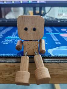 1/2pcs New Rocking Wooden Decorative Doll, Rocking Feet Wooden Doll, Rocking Wooden Figure Decor, Handmade, Rocking Feet, Wooden Car Dashboard Decor, Creative Wooden Desktop Decoration - Multicolor - View 7