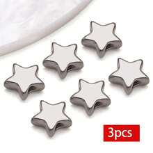 3 hạt đệm bằng thép không gỉ mạ vàng, hình trái tim, mặt trăng, ngôi sao, hạt kim loại rời có lỗ nhỏ để tự làm khuyên tai, vòng tay, dây chuyền và trang sức. - Nhiều màu - Xem 11