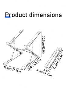 Soporte para portátil N8N3N6N10, hecho de aleación de aluminio, ajustable, plegable, estable, con disipación de calor - Multicolor - Ver 6