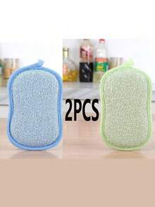 Reusable Polyurethane Sponge Scrubber, Suitable For Kitchen, Bathroom Cleaning, Won't Shed Hair - Blue - View 24