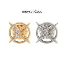 2pcs Versatile Star Safety Pins Set (Silver & Gold) - Glittering Rhinestone Decorations For Denim Jackets, Scarves, Hats, Cute & Secure Fastener By JADE Gifts For Mother, Father, Graduation, And Teacher - Multicolor - View 12