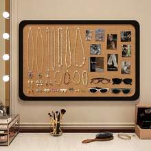 1pc Wall Decor Board, No Drilling Required, Multi-Purpose Wall Organizer, Home & Office Memo Board, Photo Display, Back To School - Rounded Corners - View 13