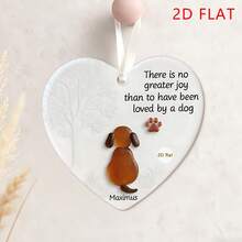 1/3pcs Acrylic Pet Memorial Hanging Decor, Car Rearview Mirror, Backpack, Home Decor, 2D - Multicolor White Ribbon - View 8