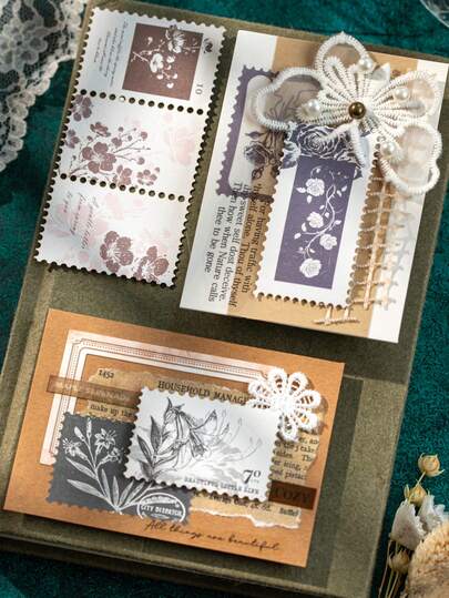 Bộ 6 miếng dán trang trí kiểu cổ điển, hình cây cối, thích hợp cho học sinh yêu thích thủ công, làm sổ kế hoạch, trang trí hàng ngày, phù hợp cho mùa tựu trường, trang trí thiệp chúc mừng Ngày của Mẹ, làm đồ thủ công cho các bữa tiệc ngày lễ.