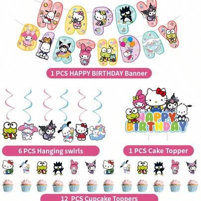 Themed Easter & Christmas Decorations Including Banner, Hanging Rope, Melody New Year Party Supplies Set
