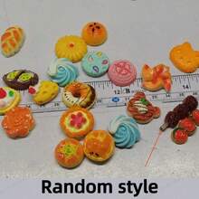 Estante de pan en miniatura, juguete de comida de pan en micro, modelo de postre dulce, decoración pequeña, juguete de comida de resina, estilo y color aleatorios, adecuado para la decoración de la casa de muñecas - Multicolor - Ver 7