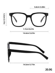 1副男女通用方形镜框日常佩戴光学眼镜，校园风修身眼镜 - 彩色 - 查看 10