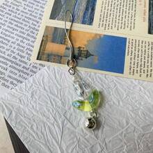1条透明炫彩郁金香手机挂绳，可爱百搭吊坠礼品，手机挂绳，适用于所有智能手机型号，也适用于U盘 - 無色 - 查看 7