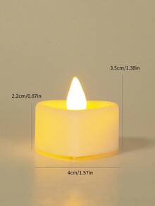Nuova Candela Elettronica Venduta Molto Bene Oltre Confine, Luce LED Realistica per Compleanno, Proposta Romantica, Decorazione Atmosfera Romantica, Adatta per Feste, Celebrazioni, Matrimoni, San Valentino, Ognissanti, Ringraziamento, Decorazione Natalizia, Decorazione da Tavolo per Ristoranti - Piccolo Cuore - Visualizzare 4