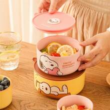 SNOOPY 史努比密封食品储存碗，卡通微波炉午餐盒，批发陶瓷碗，微波炉碗 - 彩色 - 查看 7