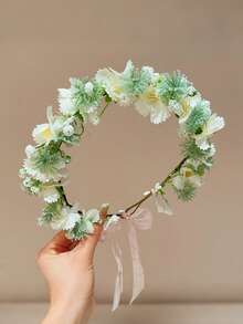 Băng đô hoa màu hồng nhạt kiểu cổ tích (1/2/3 chiếc), băng đô cài tóc kiểu rừng, phụ kiện hoa giả cho bé gái và phụ nữ, phụ kiện chụp ảnh. - Nhiều màu - Xem 20