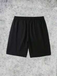 Two-Piece Set For Men, Retro Y2K Style, Casual T-Shirt And Shorts With  Logo Print. Printed T-Shirt. Men's Clothing. Shorts. Two-Piece Set For Men2026 - 黑色 - 查看 4