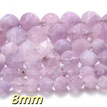 1 Chuỗi hạt đá tự nhiên cắt kim cương 6/8/10mm - Thạch anh tím, Aquamarine, Tourmaline, Agate để tự làm trang sức, vòng tay, dây chuyền, bông tai, đồ thủ công đính hạt. - Cục đá - Xem 34