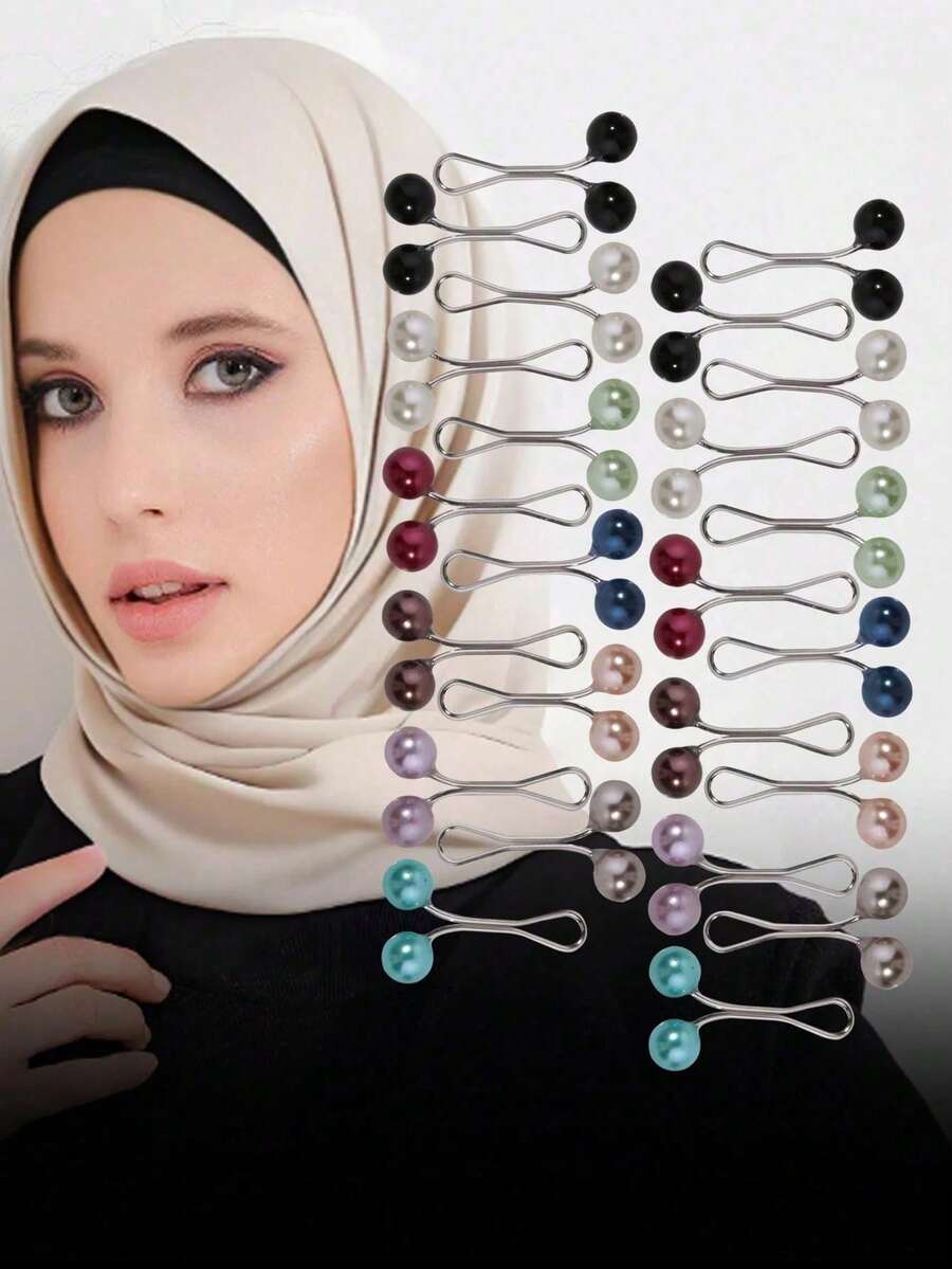 Bộ 24/12 chiếc ghim cài áo nữ, kẹp khăn quàng cổ, ghim khăn choàng, kẹp khăn trùm đầu, ghim khăn choàng cổ đính ngọc trai, ghim cài áo len. - Nhiều màu - Xem 1