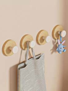 Nordic Style Wall Mounted Hooks, No Drilling Needed, Strong Adhesive, Coat Hooks, Key Holder, Storage Racks For Bathroom, Kitchen, Closet, Creative Design - White - View 1