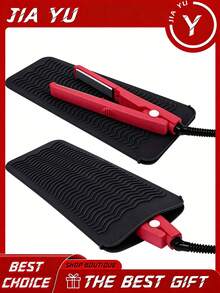 1 Tappetino in silicone extra large resistente al calore, custodia da viaggio portatile, per piastre arricciacapelli, piastre piatte e strumenti per lo styling dei capelli, tappetino resistente al calore per strumenti per capelli, custodia portatile per arricciacapelli. - nero - Visualizzare 16