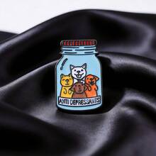 [Dog Brooch & Badge] Cross Border New Cute Dog Shaped Alloy Drip Oil Brooch, Dog Badge In Bottle, Clothing And Accessories Wholesale - Pink Color - View 3