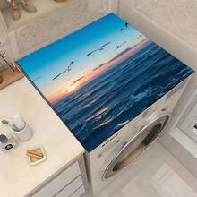 1pc Multi-Functional Washing Machine Pad - Scratch-Resistant, Moisture-Absorbing, Durable Washing Machine And Refrigerator Protector Pad, Suitable For Laundry Room, Kitchen Countertop, Dishwasher-, Easy-Clean Surface, Fits Washing Machines, Modern Home Decor Design, Prevents Scratches And Spills - Highland Cattle and Sunset - View 8