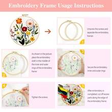 4pcs Kit Bordir Bunga DIY, Gaya Botanis Ramah untuk Pemula, Set Lengkap Bahan Termasuk Produk Setengah Jadi yang Dicetak, Instruksi, Dekorasi Dinding Rumah, Hadiah - beraneka warna - View 8