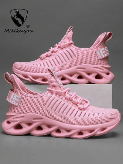2025 Spring/Summer New Lightweight & Breathable Couples Sneakers, Outdoor Casual Sports Running Hiking Shoes, MD + Twisted Rope Sole, Anti-Slip , Soft & Comfortable, Random Asymmetrical Pattern, Ideal For Jeans Sports Matching
