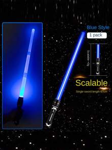 1pc/2pcs Random Color Retractable Glow Stick, Children Interactive Toy, Festival/Birthday Gift, 2-In-1 Flashing & Glow Stick Stress Relief Toy (Batteries Not Included), Some Colors Random, Fun Game - Multicolor - View 11