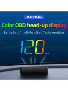 Reletech M4-HUD Colorful OBD Display: See Speed, Temp & Voltage Clearly On Your Windshield, Large Font & One-Click Control, Easy Plug-And-Play Setup With Anti-Glare HD Clarity - W2S - View 13