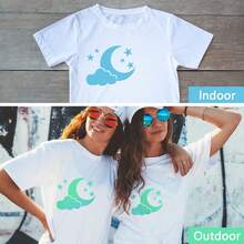 UV Color Changing Vinyl - 4pcs 12" X 10" UV Color Changing Heat Transfer Vinyl Sun Sensitive Iron-On T-Shirt - Light Changes to 4 Colors - View 7