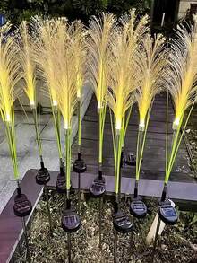 1pc Solar Powered Reed Grass Garden Light, Waterproof Warm White LED Outdoor Path Light, Suitable For Lawn, Patio, Yard Decor - Solar Lights - View 4