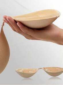 Adhesive Silicone Invisible Strapless Bra Cups Thickened 3cm Enhancing Breast Lift Tape For Small Bust,Plunge Dress Backless Bras - 杏-1 - 查看 10