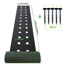 Double couche perforée Anti-tissu | Vert et noir respirant Anti-engorgement Tissu de jardinage | Rétention d'humidité Anti-, Comprend 5 clous de sol, Convient pour les lits de fraises/potagers/vergers/jardins de fleurs - Y - Voir 12