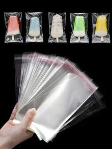 100/200入 8*18cm 冰棒袋 冰淇淋模具袋 塑膠長方形糖果袋，適合製作冰淇淋、優格、糖果，適用派對、旅行、婚禮、生日 - 彩色 - 查看 6