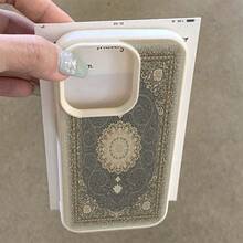Retro 1pc TPU Material Western Retro Pattern Phone Case Compatible With Apple 17 Pro Max/17/16 Pro Max/15/13/12/11, S20 FE/A15/S24/A55, Note 11/Note 12/Note 13 Pro, Full Coverage Anti-Drop Soft Protective Cover - White - View 3