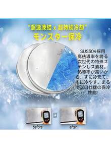 ステンレス製アイスパック 驚異の保冷力 最高な冷却用品 繰り返し使用可 防災 長時間 保冷アイス保冷剤 長持ち 長時間 強力 スピード冷凍＆高性能保冷 ステンレス製アイスパック 長持ち再利用可 防災用にも最適 アウトドア キャンプ - シルバー - チェックする 5