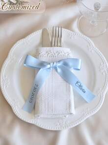 70cm Personalized Satin Ribbon Bow, Suitable For Wedding Party Gifts, Wedding Guest Name Tags, Hen Party Name Tags, Drink Labels, Customized Satin Ribbon Name - Multicolor - View 7