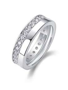 Bague en argent sterling 925 avec moissanite pour femmes, bague de mariage/fiançailles hypoallergénique haut de gamme, cadeau pour une demande en mariage, un anniversaire, un anniversaire, une fête, un port quotidien, mode et polyvalente - anneau - Voir 13