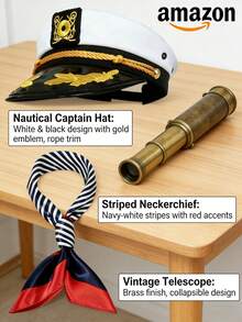 Mũ thủy thủ điều chỉnh nhanh, kiểu hải quân (1/2 chiếc). Để trông lịch lãm, mũ thuyền trưởng rất phổ biến cho lễ Halloween, các bữa tiệc hóa trang, tiệc nhập vai, các chuyến du lịch gia đình và nhiều dịp khác. Đội mũ thuyền trưởng đến bữa tiệc và trở thành vị thuyền trưởng hải quân nổi bật nhất. - Nhiều màu - Xem 4