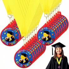 10pcs Preschool Children's Graduation Medals With Yellow Lanyards, 2 Inches, Suitable For Student Graduation Party Supplies - Multicolor - View 11